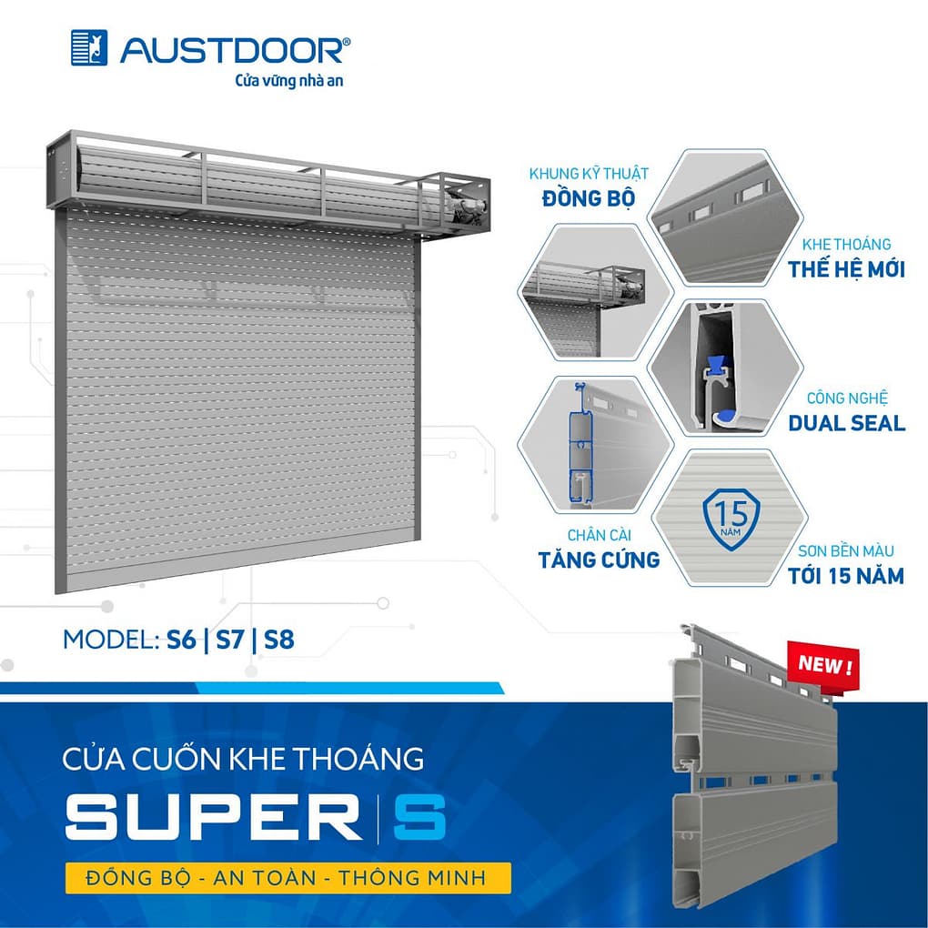 Công Trình Lắp Đặt Cửa Cuốn Nan Nhôm Khe Thoáng Super S